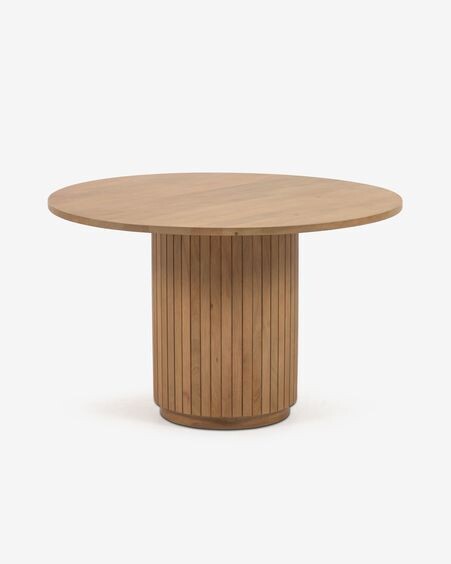 Mesa redonda Licia de madera maciza de mango con acabado natural Ø 120 cm