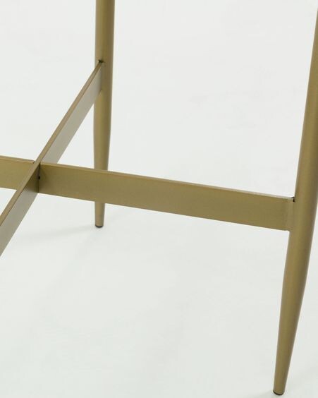 Mesa auxiliar Elisenda cristal blanco y estructura de acero acabado dorado Ø 50 cm