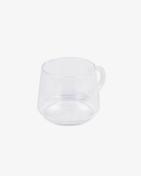 Vaso Laude de vidrio transparente y blanco