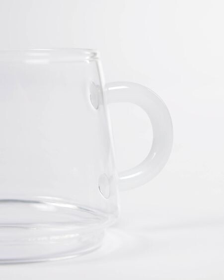 Vaso Laude de vidrio transparente y blanco