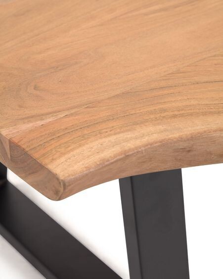 Mesa de centro Alaia de madera maciza de acacia con acabado natural 115 x 65 cm