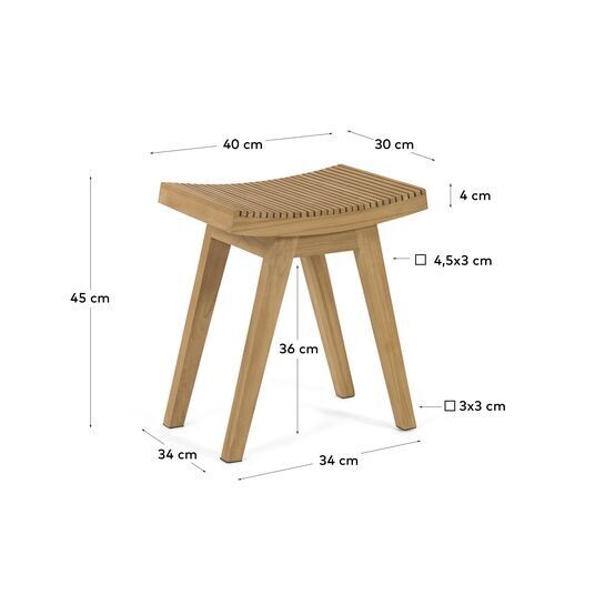 Reposapiés Vicentina de madera maciza de teca