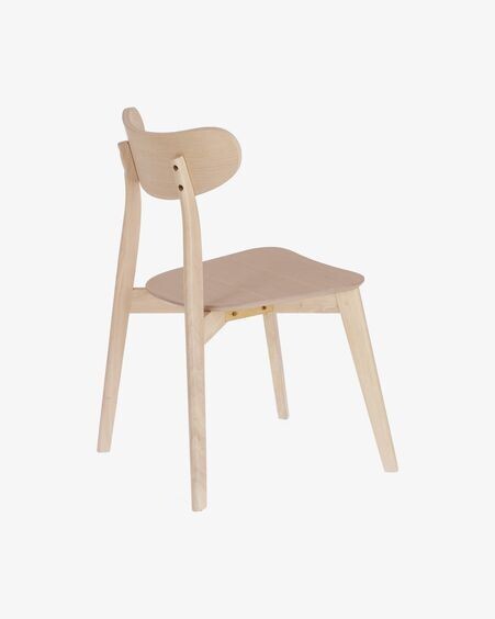 Silla Safina de chapa de roble y madera maciza de caucho