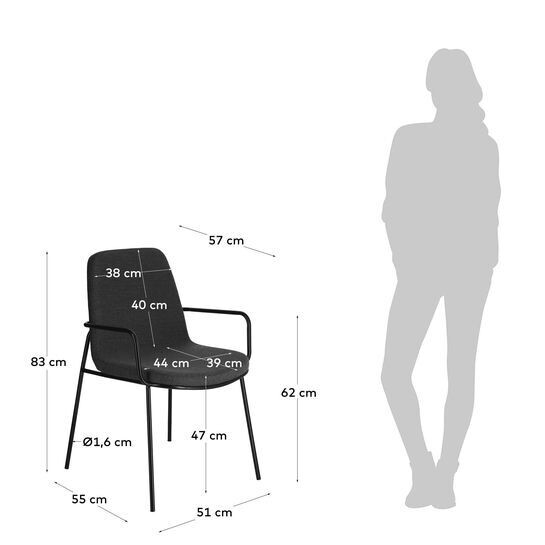 Silla Giuilia gris oscuro
