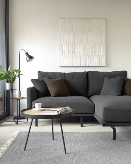 Lienzo Basilisa blanco y gris 90 x 90 cm