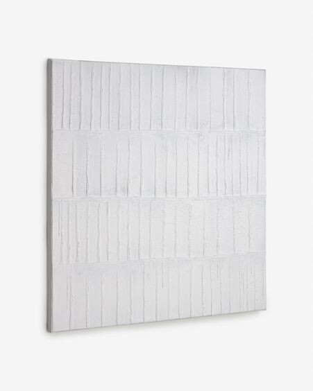 Lienzo Basilisa blanco y gris 90 x 90 cm
