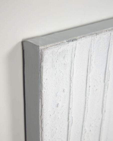 Lienzo Basilisa blanco y gris 90 x 90 cm