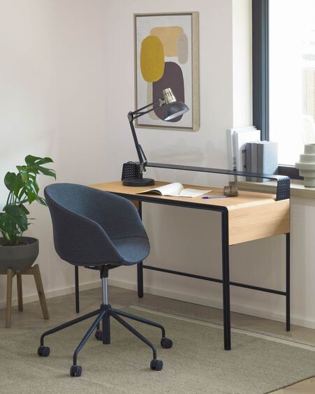 Silla de escritorio Yvette gris oscuro