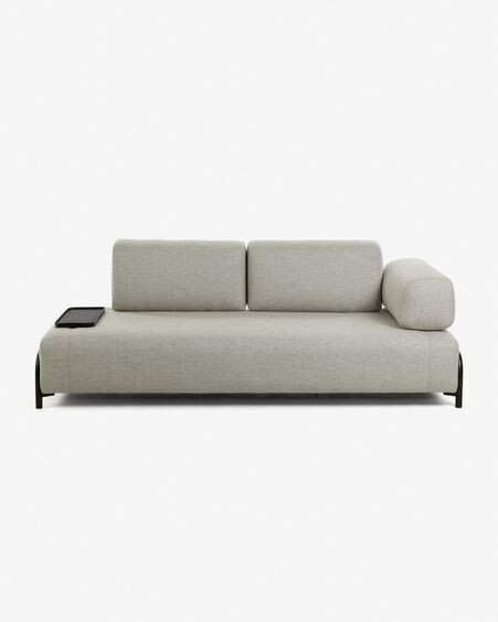 Sofá Compo 3 plazas beige con bandeja pequeña 232 cm