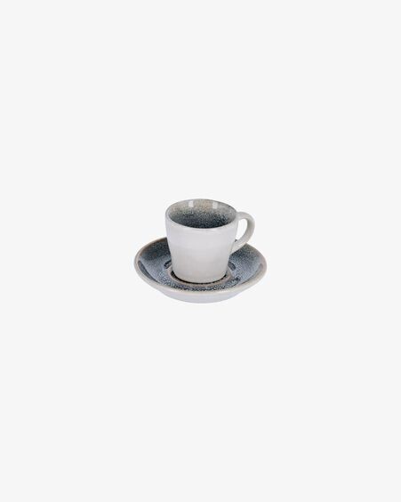 Taza de café con plato Sachi de cerámica azul claro