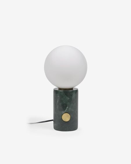 Lámpara de mesa Lonela de mármol con acabado verde