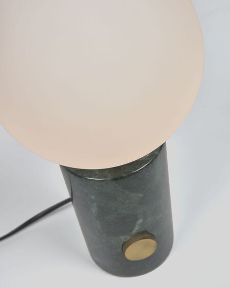 Lámpara de mesa Lonela de mármol con acabado verde