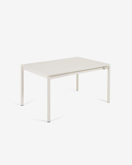 Mesa extensible de exterior Zaltana de aluminio con acabado blanco mate 140 (200) x 90 cm