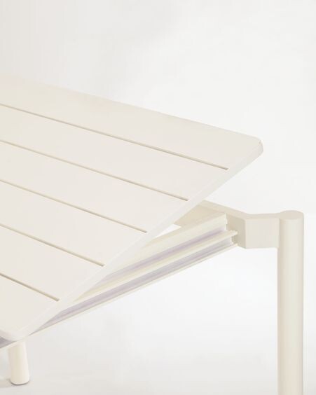 Mesa extensible de exterior Zaltana de aluminio con acabado blanco mate 140 (200) x 90 cm