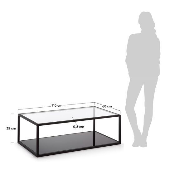 Mesa de centro rectangular Blackhill 110 x 60 cm negro