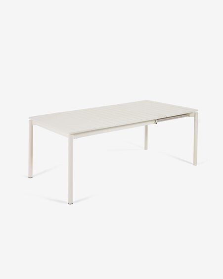 Mesa extensible de exterior Zaltana de aluminio con acabado blanco mate 140 (200) x 90 cm