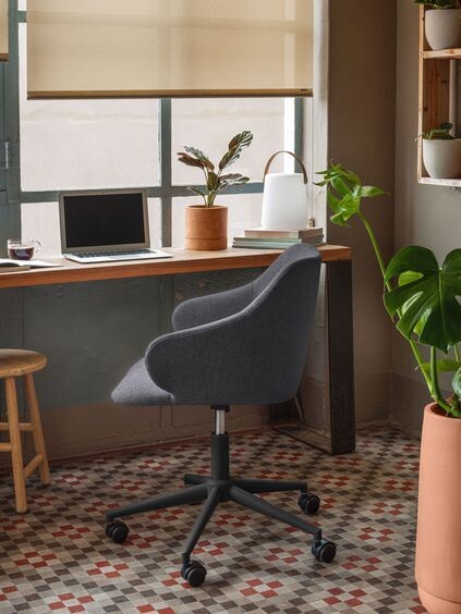 Silla de escritorio Einara gris oscuro