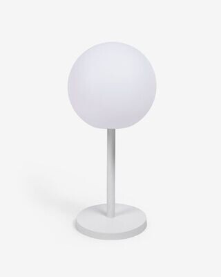 Lámpara de mesa de exterior Dinesh de acero blanco