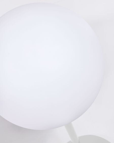 Lámpara de mesa de exterior Dinesh de acero blanco