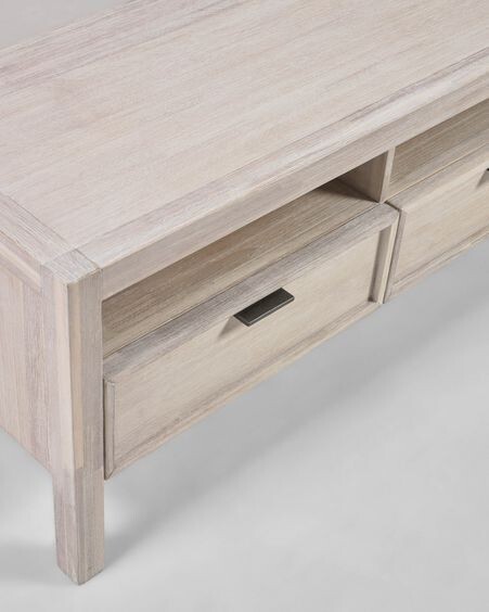 Mueble de TV Alen de madera maciza de acacia 165 x 50 cm