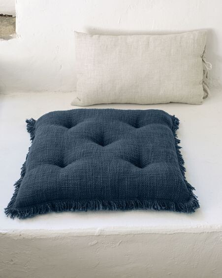 Cojín para silla Brunela 100% algodón azul 45 x 45 cm