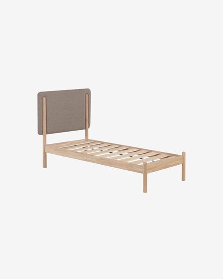 Cama Shayndel de madera maciza de caucho 90 x 190 cm