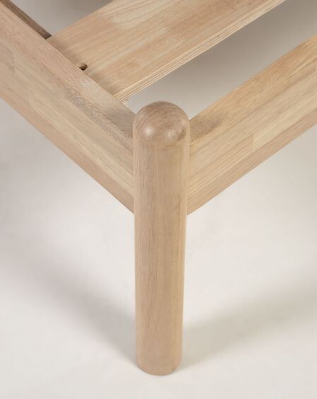 Cama Shayndel de madera maciza de caucho 90 x 190 cm