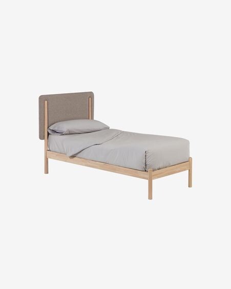 Cama Shayndel de madera maciza de caucho 90 x 190 cm