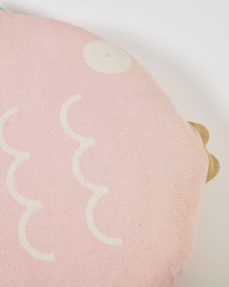 Cojín en forma de pez Delmare 100% algodón rosa Ø 45 cm