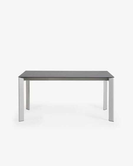 Mesa extensible Axis porcelánico acabado Vulcano Roca patas gris 160 (220) cm