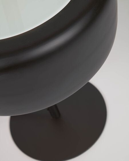 Lámpara de mesa Francisca de metal con acabado negro y cristal