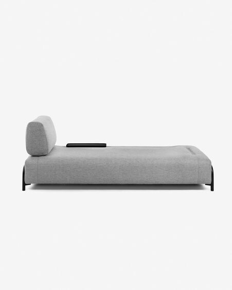 Sofá Compo 3 plazas gris claro con bandeja pequeña 232 cm