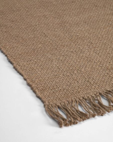 Alfombra Siria de fibras naturales marrón 160 x 230 cm
