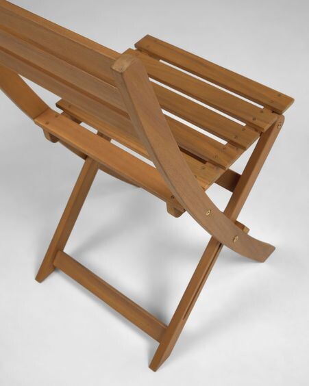 Set de exterior Elisia de mesa y 2 sillas plegables de madera maciza acacia FSC 100%