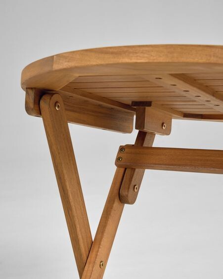 Set de exterior Elisia de mesa y 2 sillas plegables de madera maciza acacia FSC 100%