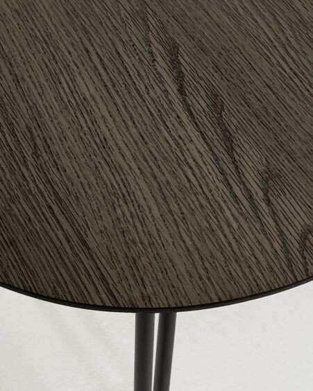 Mesa extensible Milian 140 (220) x 90 cm chapa de fresno patas de acero acabado negro