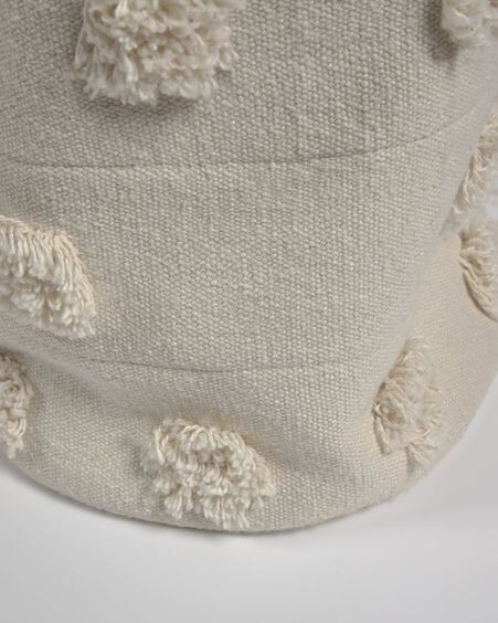 Cesta grande Khrista 100% algodón orgánico (GOTS) beige