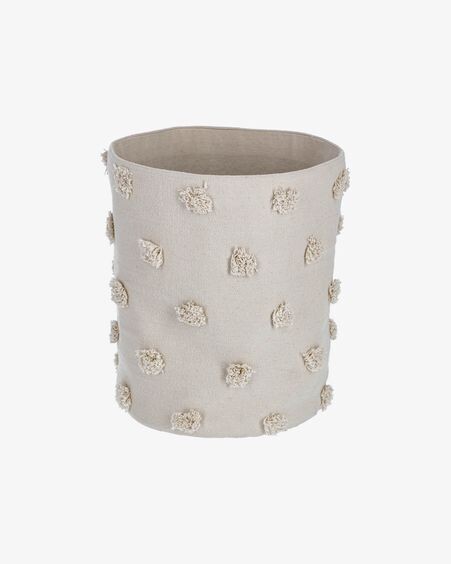 Cesta grande Khrista 100% algodón orgánico (GOTS) beige