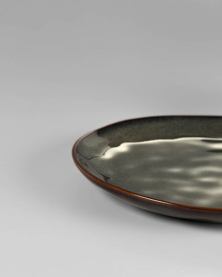 Plato de postre Odile de cerámica azul oscuro