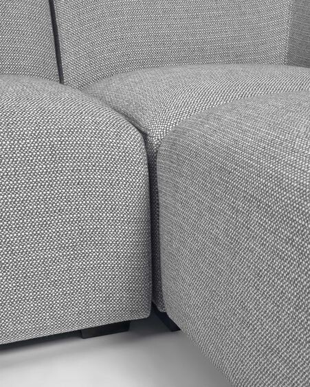 Sofá modular rinconero Legara 4 plazas gris claro 226 x 164 cm