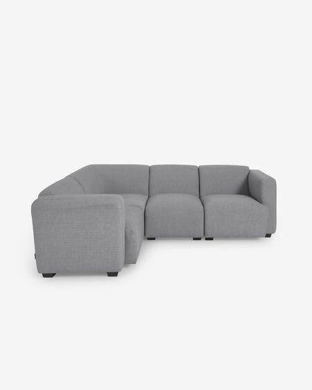 Sofá modular rinconero Legara 4 plazas gris claro 226 x 164 cm