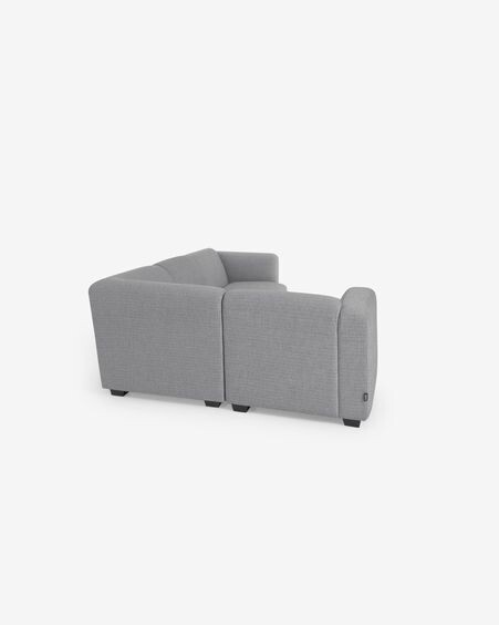 Sofá modular rinconero Legara 4 plazas gris claro 226 x 164 cm