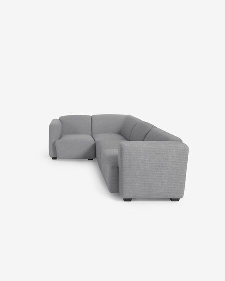 Sofá modular rinconero Legara 4 plazas gris claro 226 x 164 cm