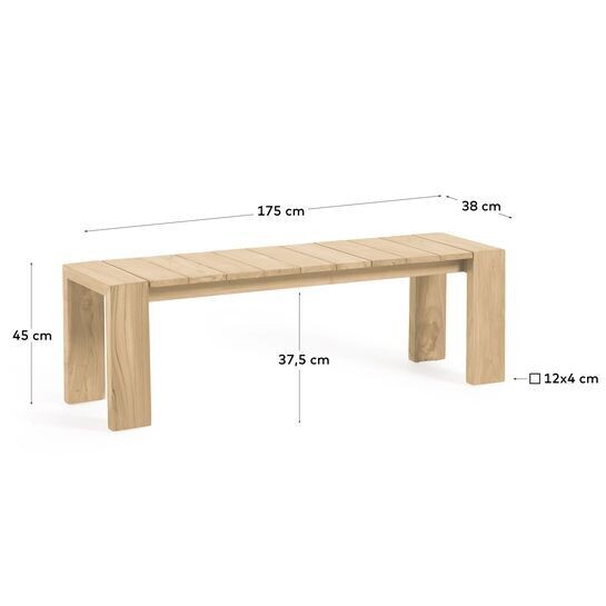 Banco de exterior Victoire de madera maciza de teca 175 cm
