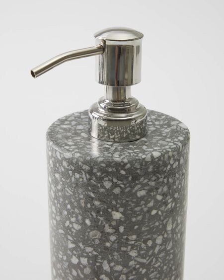 Dispensador de jabón Hiara de terrazo negro y blanco