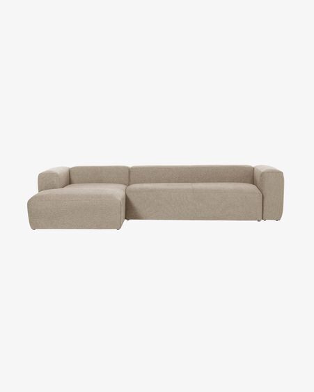 Sofá Blok 4 plazas chaise longue izquierdo beige 330 cm