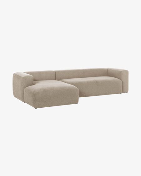 Sofá Blok 4 plazas chaise longue izquierdo beige 330 cm