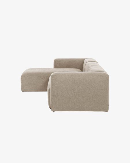 Sofá Blok 4 plazas chaise longue izquierdo beige 330 cm