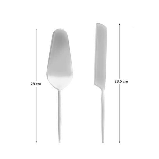 Set Crisps de 2 cubiertos para pastel plateado