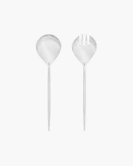Set Crisps de 2 cubiertos para ensalada plateado